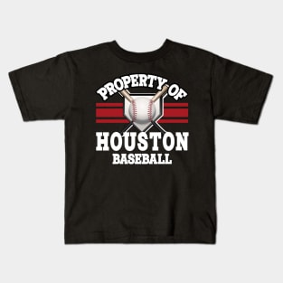 Proud Name Houston Graphic Property Vintage Baseball Kids T-Shirt